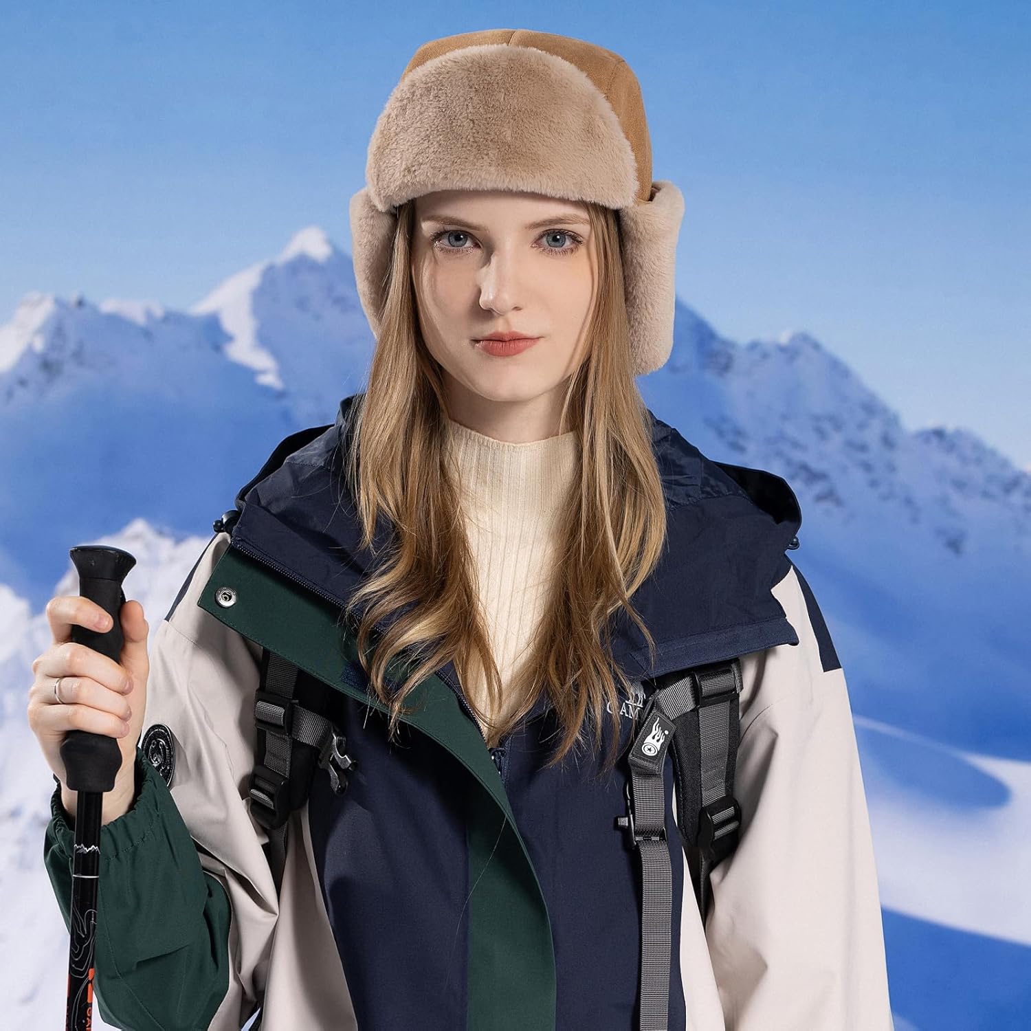 HUAMULAN Women Men Winter Trapper Hats Ear Flaps Ushanka Trooper Hunting Hat Outdoor Ski Snow Windproof Cap - Image 3