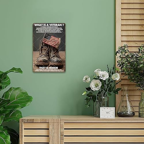 Miniatura 5 de Póster de soldado con texto en inglés «What is a Veteran» (What is a Veteran) Vintage Tin Signs Veteran, póster de soldado, cartel retro divertido