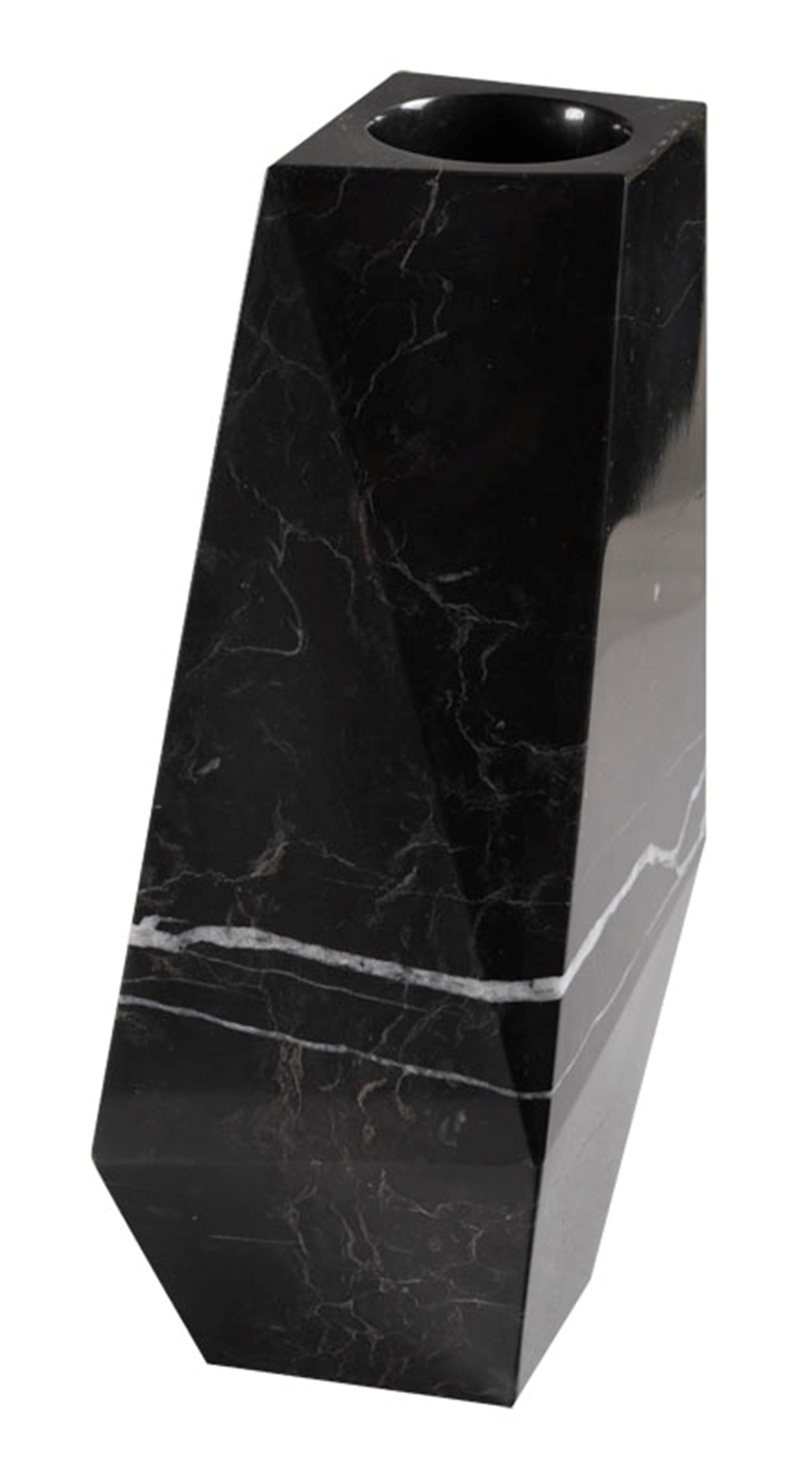 Design Marmor Vase kubistisch, modern, sehr massiv, eckig aus Naturstein，Maße L/B: 31,5/15cm Gewicht: ca. 10kg