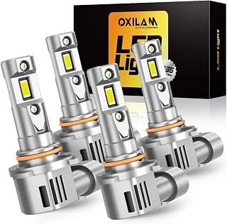 OXILAM Q36 9005 9006 Light Bulbs Combo, 6500K Cool White, Non-polarity Plug & Play, 50000 Hours Lifespan, Pack of 4