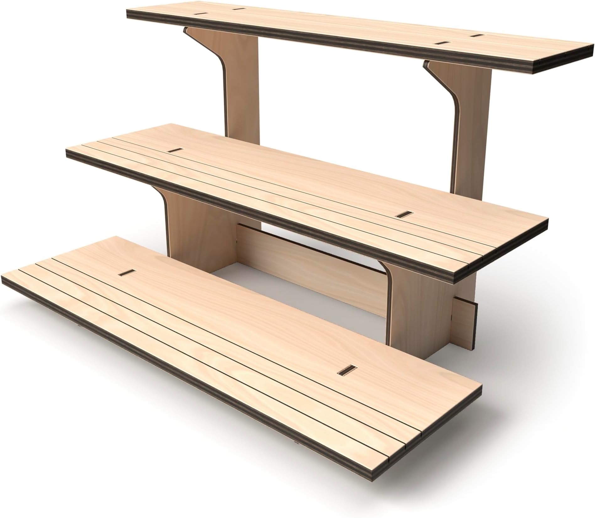 Amazon.com: 3-Tier Straight Wooden Retail Table Display Stand with ...