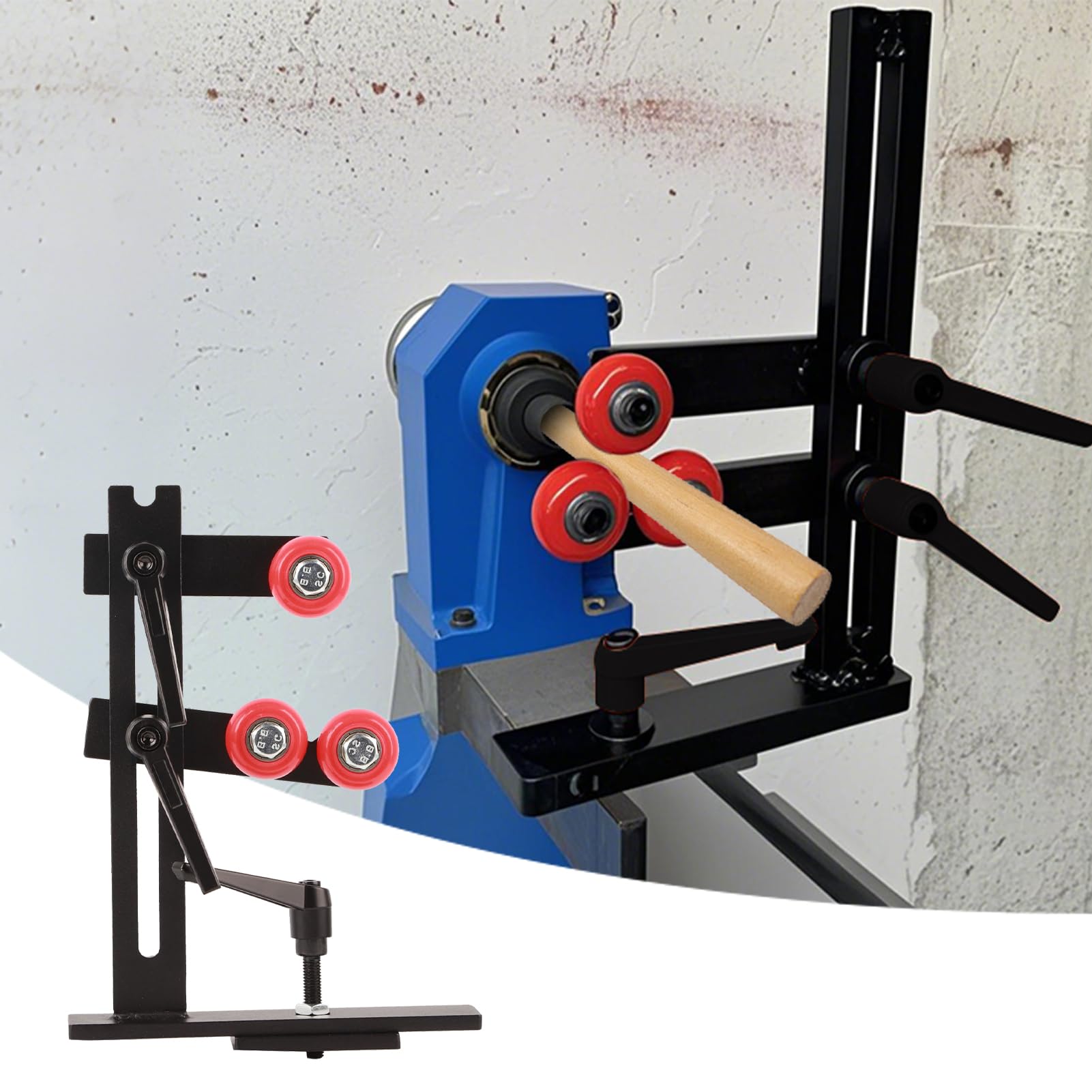 Torno Para Trabajar La Madera Con Soporte Estable En Forma De L Herramienta De Torno Para Carpintería De Hierro Fundido Con Ruedas De Fijación De 3 Piezas Para Corte Con Cuchilla Dividida De Piezas De