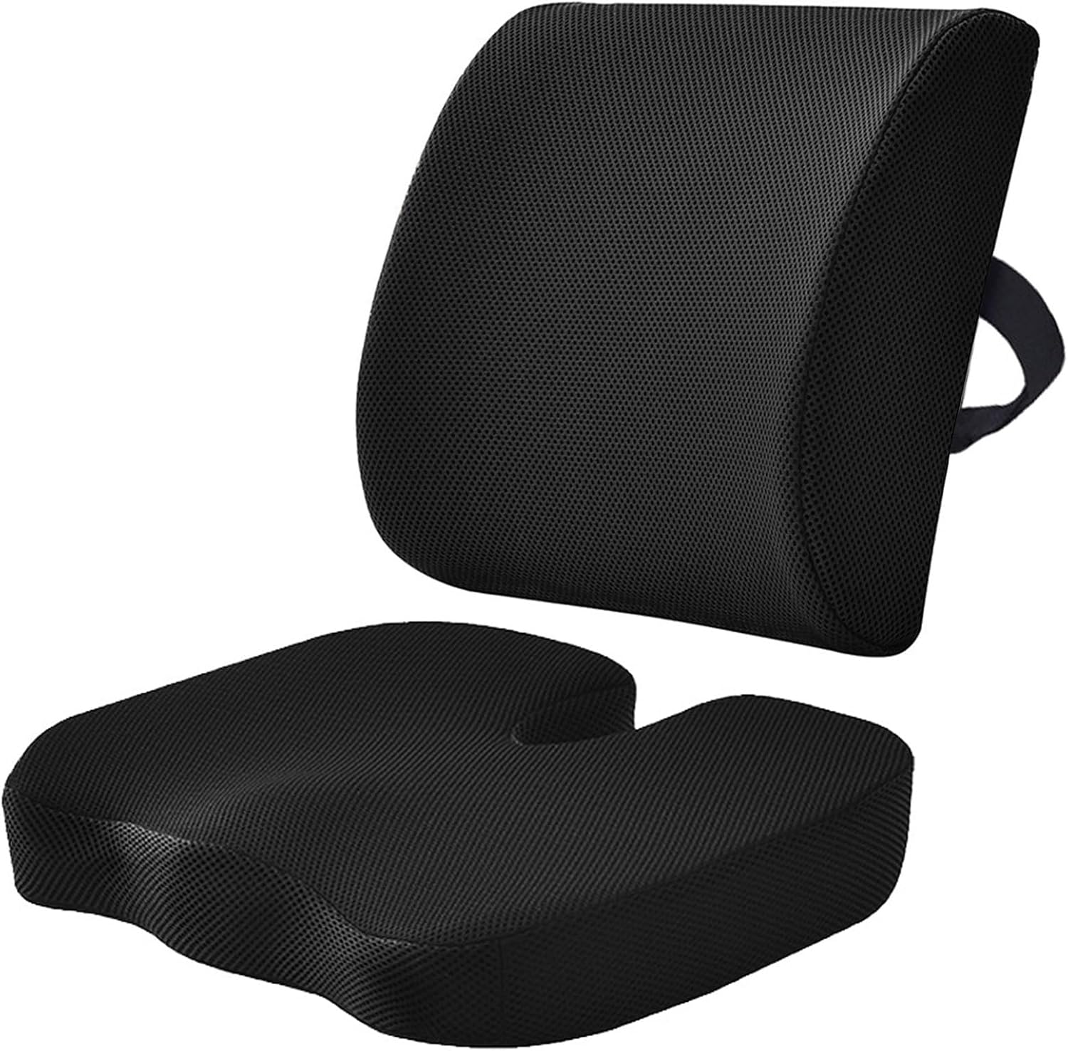 WMM Seat Cushion & Lumbar Support Pillow for Office Chair, Car Seat Wheelchair Travel, Reduce Tailbone Pressure for Lower Back, Tailbone, Sciatica, Hip Pain Relief