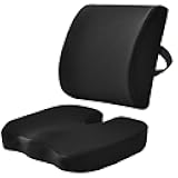 WMM Seat Cushion & Lumbar Support Pillow for Office Chair, Car Seat Wheelchair Travel, Reduce Tailbone Pressure for Lower Back, Tailbone, Sciatica, Hip Pain Relief