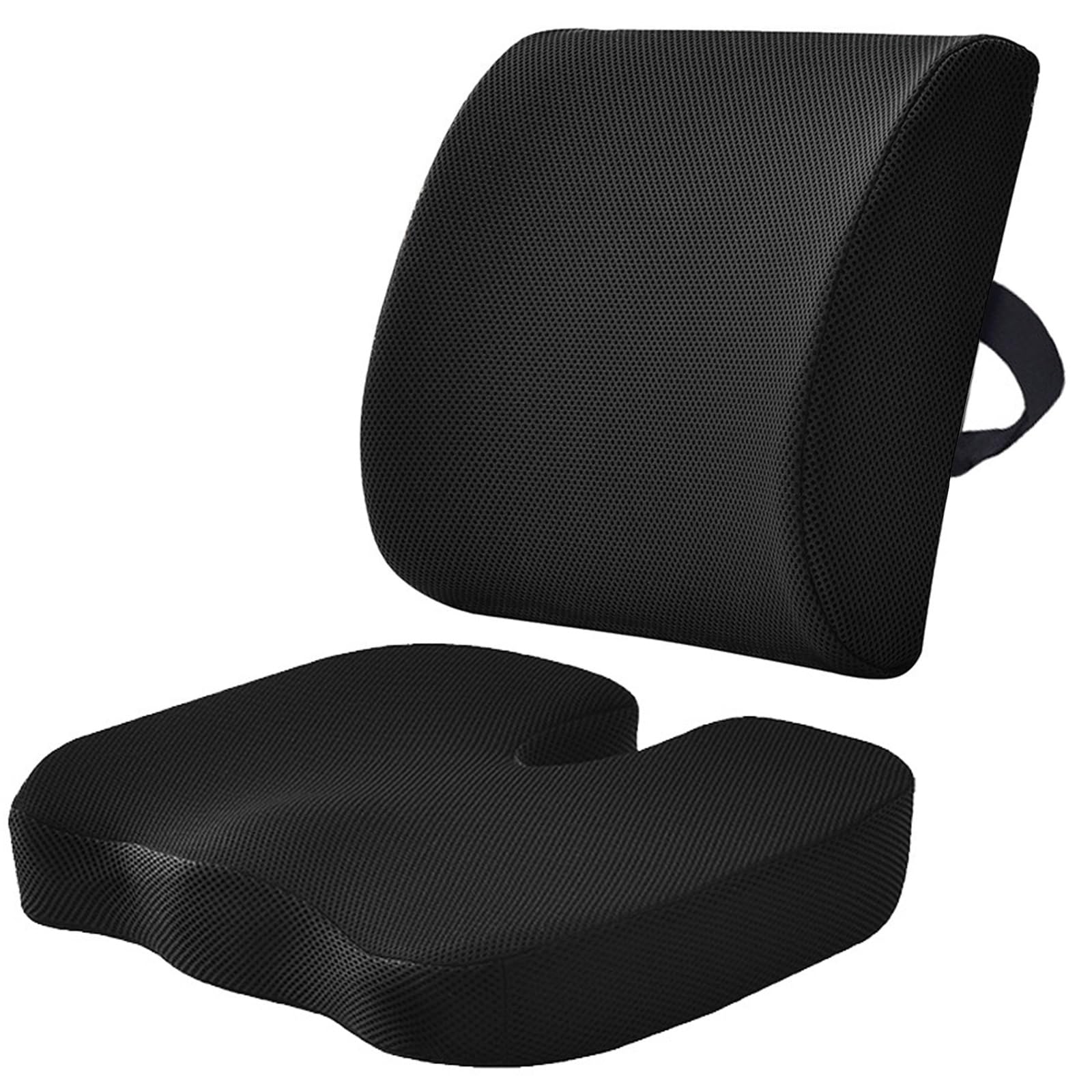 WMM Seat Cushion & Lumbar Support Pillow for Office Chair, Car Seat Wheelchair Travel, Reduce Tailbone Pressure for Lower Back, Tailbone, Sciatica,
