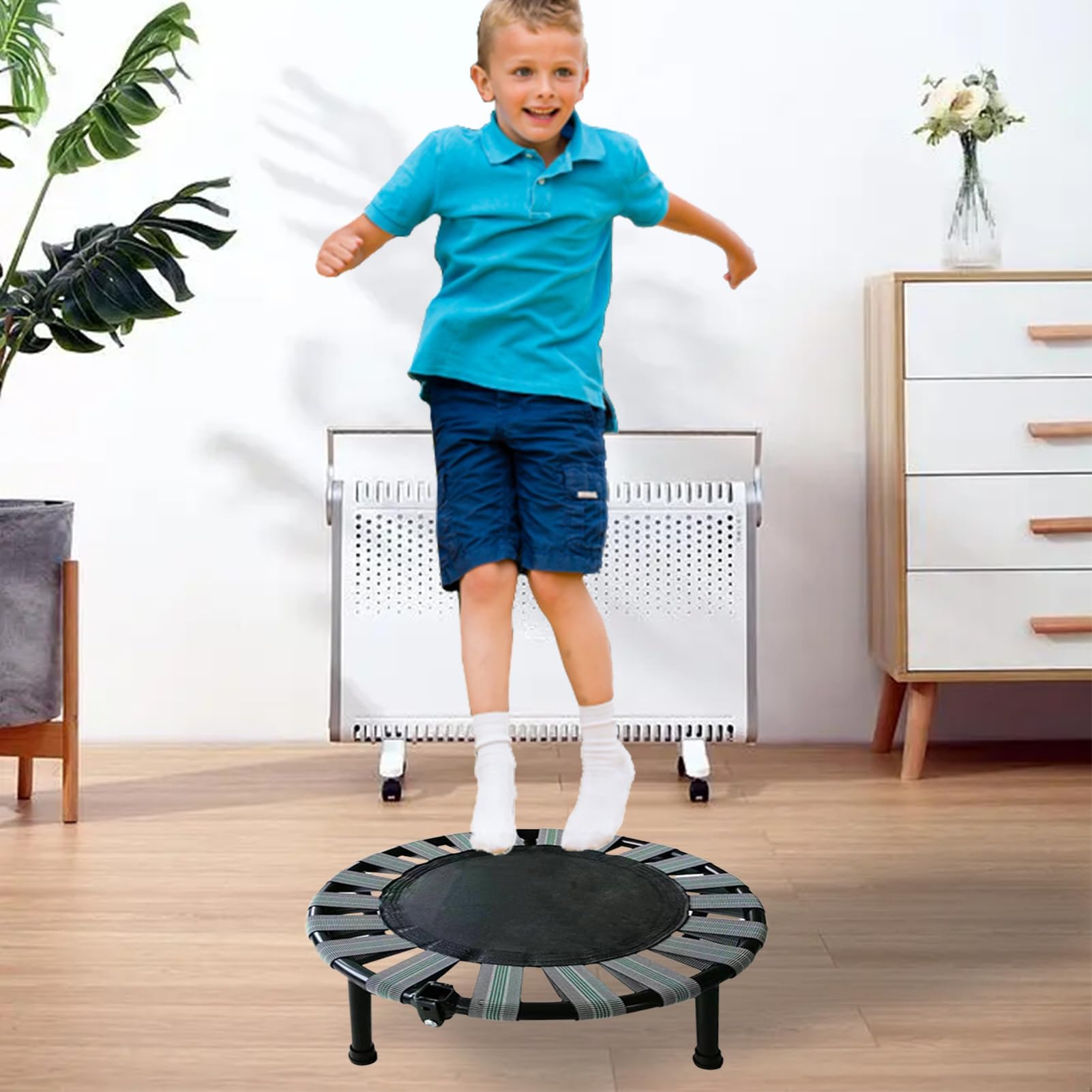 Silenzioso Tpoline Pieghevole Mini Indoor Fitness Tpoline per Bambini Piattaforma di Gioco 74,8 kg Trainer Fitness Equint & Accessori per Allenamenti a Casa