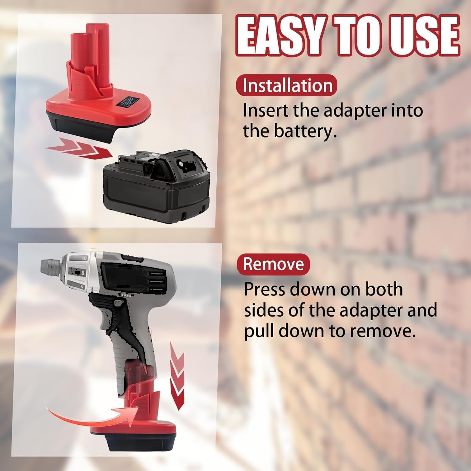Paquete de 2 adaptadores de batería Milwaukee M-18 a M-12, DM20M12 para convertidor Milwauke de 18 V a 12 V, convertidor para herramientas eléctricas Dewalt de 20 V a 12 V