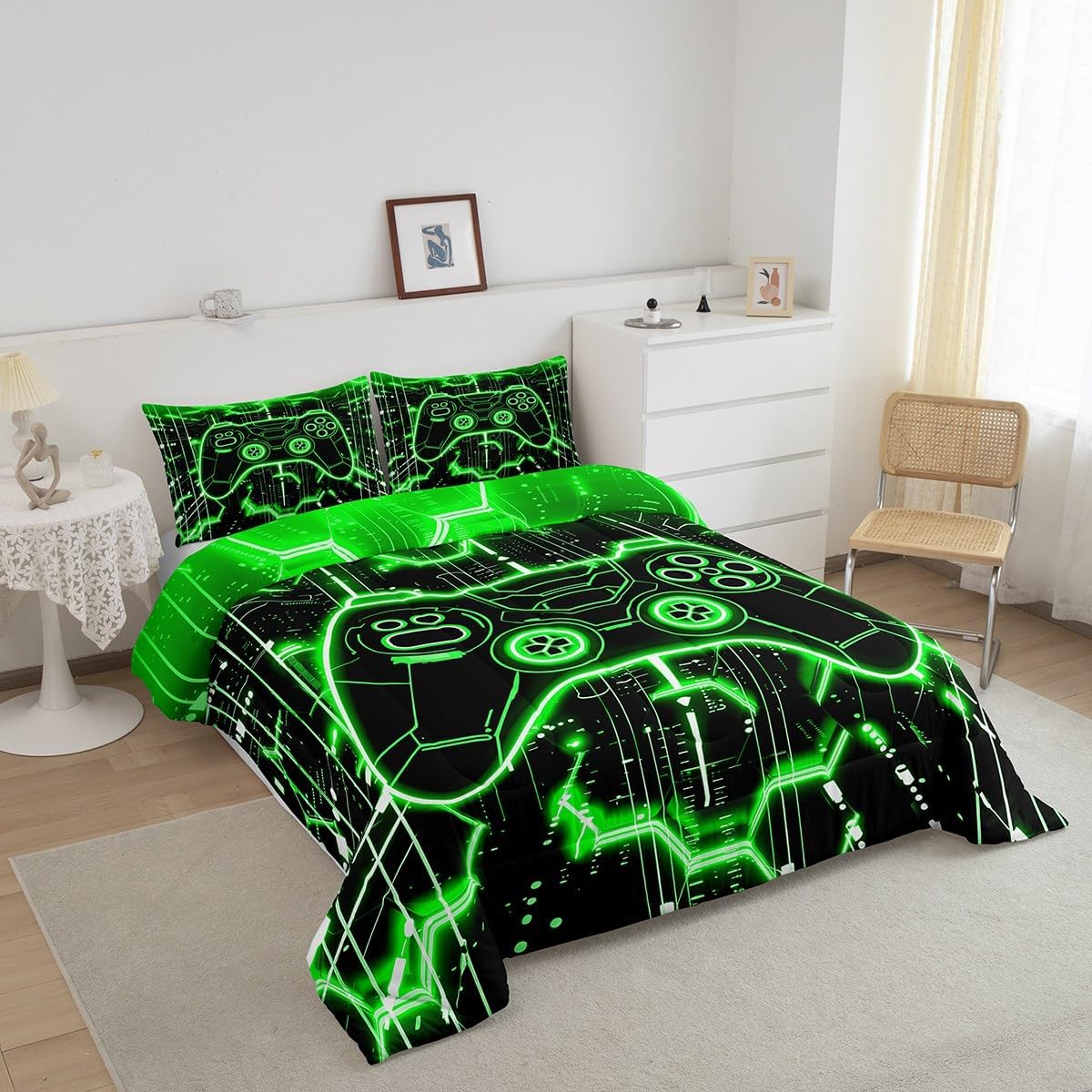 Feelyou Kids Green Gamer Comforter Set Twin Size for Boys Girls image 3