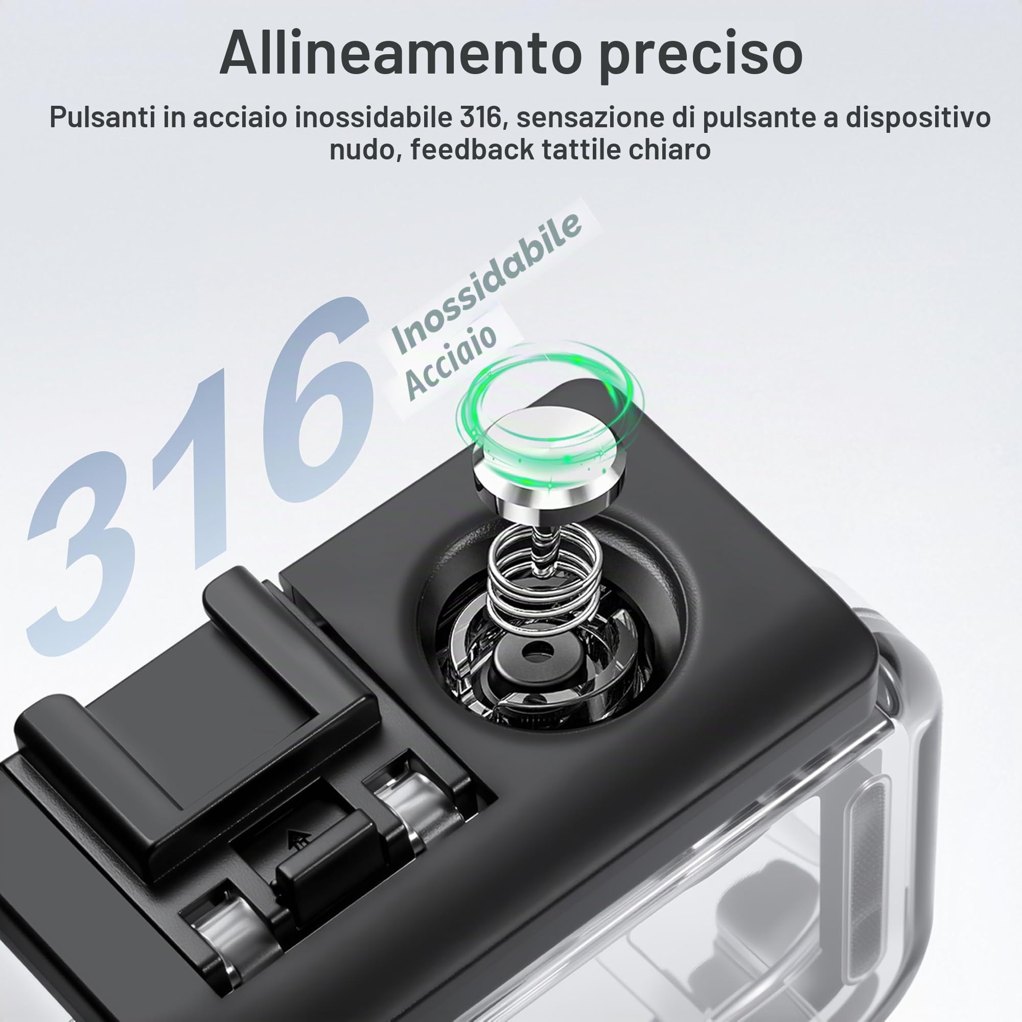FitStill Custodia impermeabile 60 m per DJI Osmo Action 6, design a doppia scarpa fredda, anello di tenuta ispessito, lente in vetro ottico, accessorio DJI Osmo Action 6