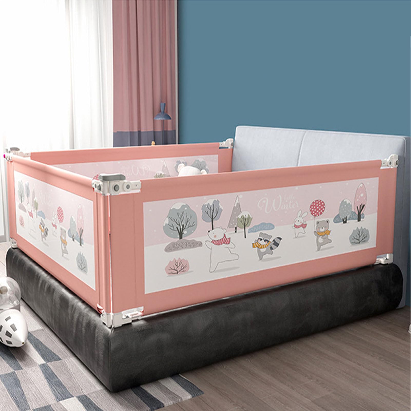 Barandillas de Cama para niños pequeños, Extra Altas con 24 Niveles de Ajuste de Altura, Modelo Mejorado de barandillas de Seguridad para Cama Infantil, Especialmente diseñadas par