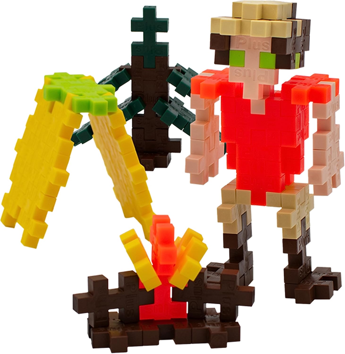 PLUS PLUS Camper - 3D Figure Building Block Set Tube, Mini Interlocking Puzzle Pieces - Fun Stem Toys for Kids