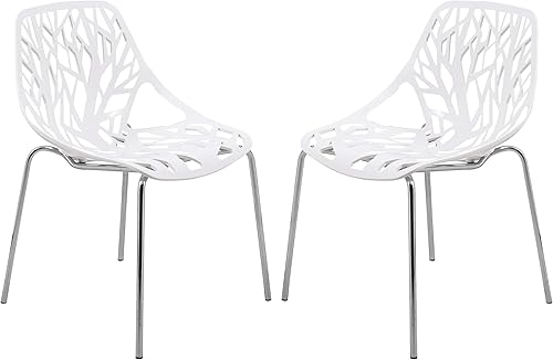 Miniatura 20 de LeisureMod Juego de 4 sillas de comedor modernas con patas cromadas - Sillas de comedor contemporáneas con estilo Menta,Negro