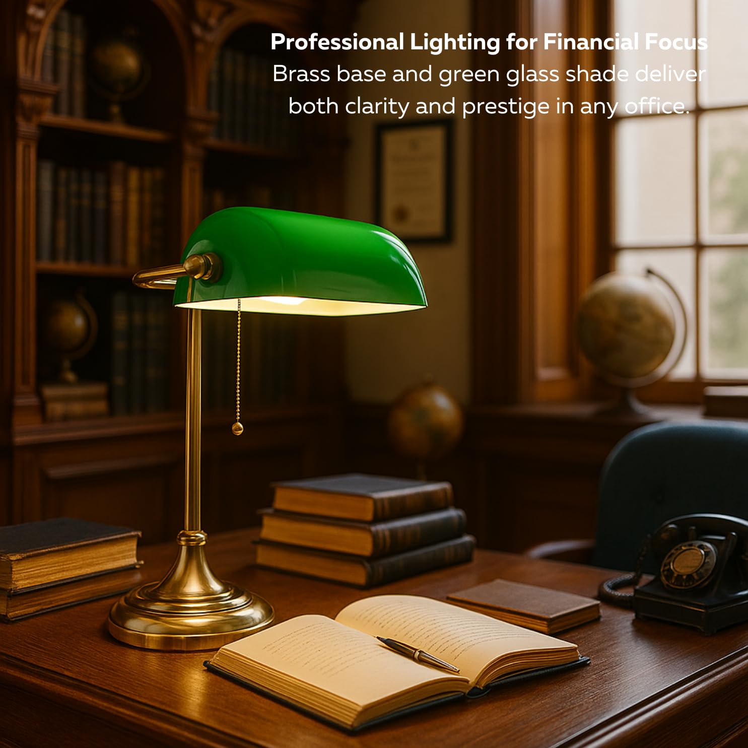 Bankers Lampada Da Tavolo Con Ombra Da Light Accents Lampada Da Scrivania Con Paralume In Vetro E Finitura LucidaLampada Da Lettura Vintage Lampada Antico Lampada Da Ufficio Banker