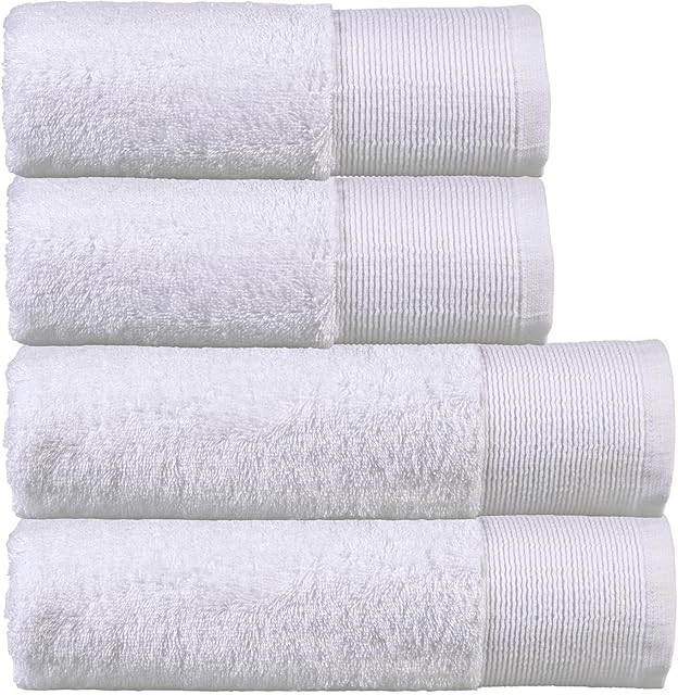 oceanevo Bamboo Towels Bath Sheets Super Absorbent Bale Set Quick Dry Bath Towels Extra Soft 60% Bamboo 40% Cotton Bathroom Linen Hand Towel (Bale set-1 Hand Towel +1 Bath Towel + 1 Bath sheet, White)