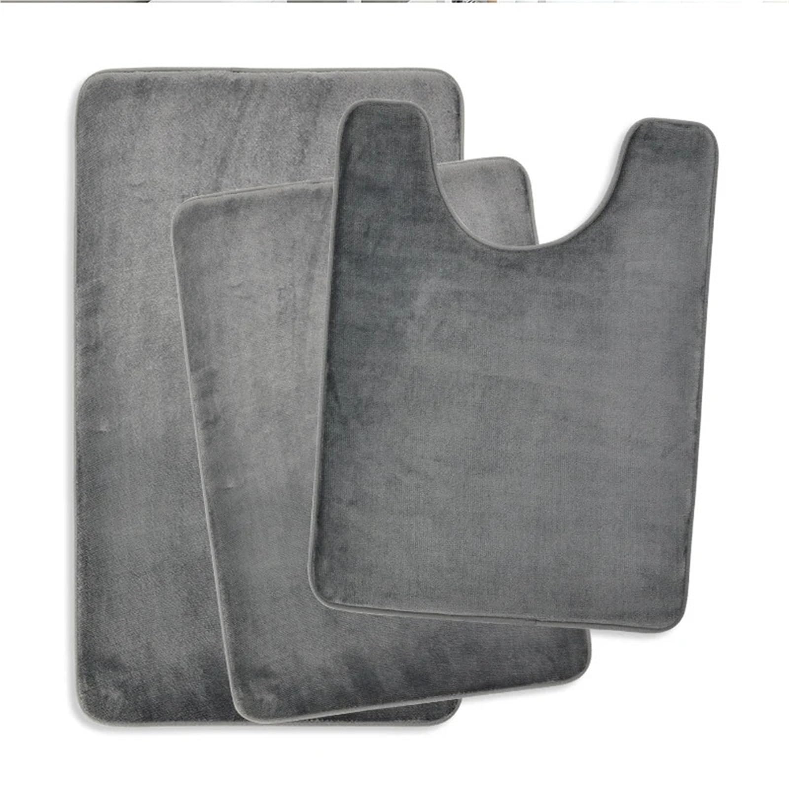 Tappeti Bagno Tappetino da bagno 3 pezzi, doccia, assorbente, tappeto antiscivolo, morbido e confortevole, lavanderia(Khaki)