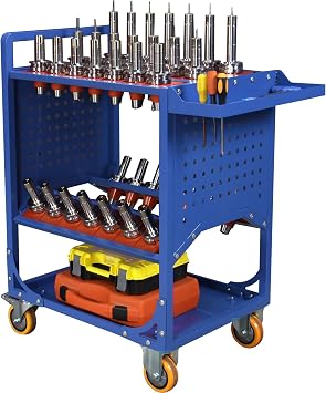 CAT/BT40 Heavy Duty CNC Tool Trolley, Multi-Function Workshop CNC Tool Storage Cart, Tool Organizers Service Carts, CNC Tool Rolling Cart for Warehouses Machining Centers