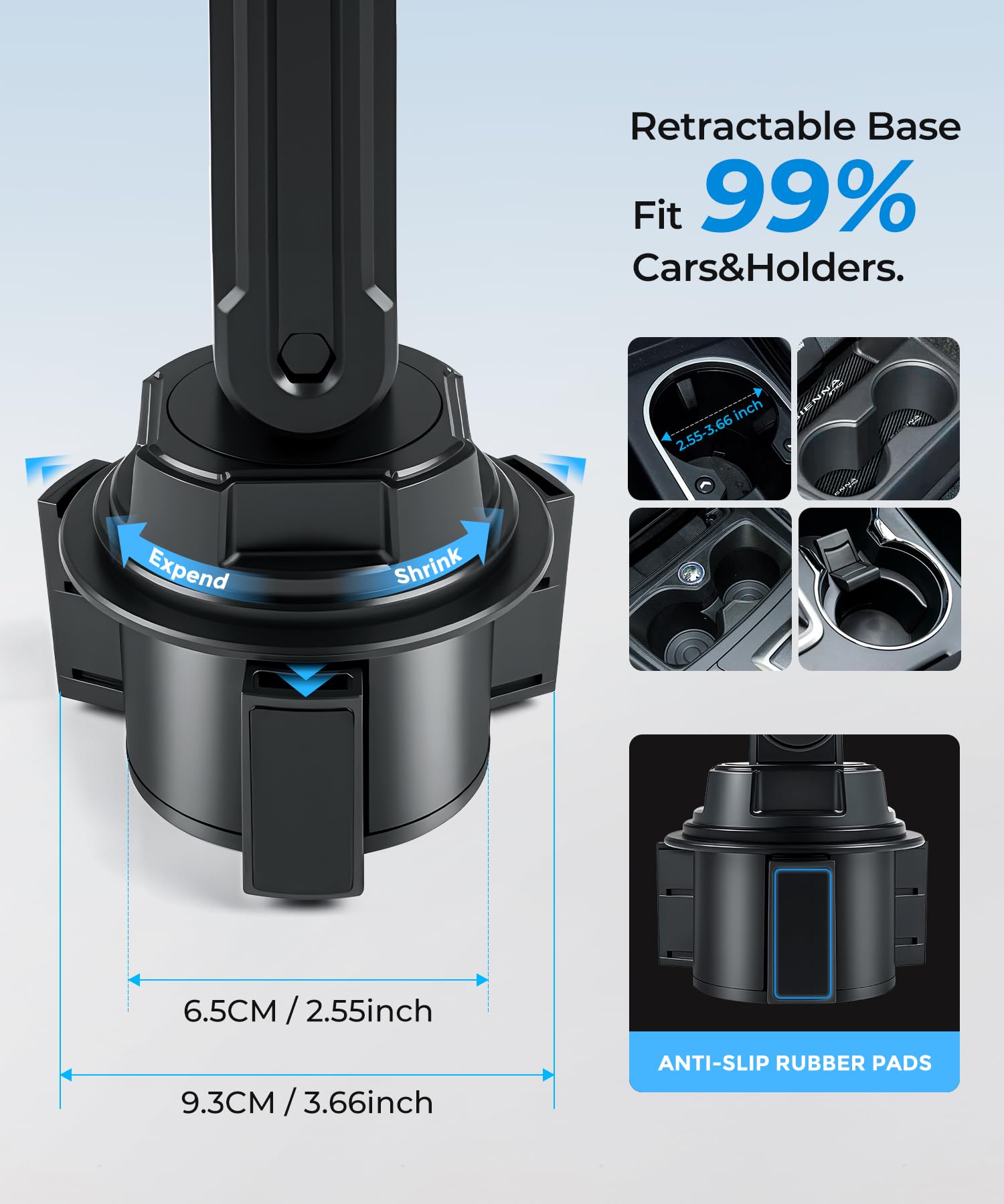 Soporte de teléfono de doble taza para coche, soporte de taza, sostiene 2 teléfonos simultáneamente, soporte universal imprescindible para coche, compatible con iPhone/Samsung/Motorola