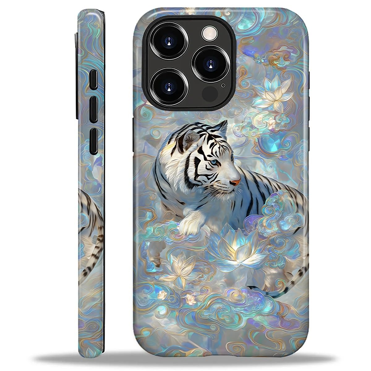 Zeggi Case for iPhone 16 Pro Max(Compatible with MagSafe),Soft TPU+Hard Acrylic 2-in-1 Glossy Phone Cover for Women,Shockproof Anti-Scratch Protective