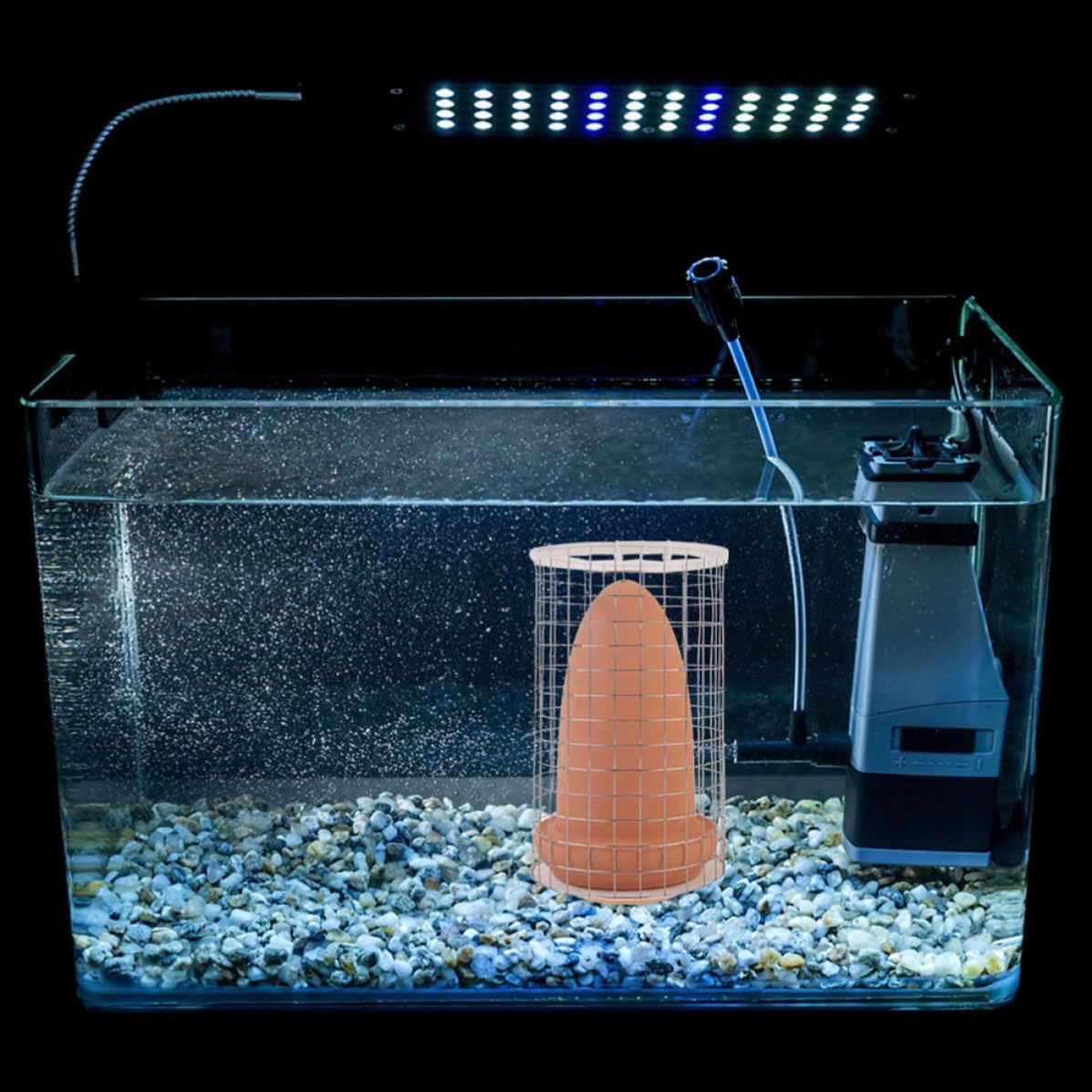 Conos de Cría para Peces Disco y Camarones, Cerámica Tapa y Red Protectora, Adecuado para Acuarios de Tamaño Medio y Cría Controlada