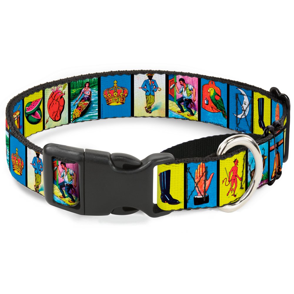Buckle Down MGC-W31274-WS Loteria Blocks Martingale Dog Collar, Small