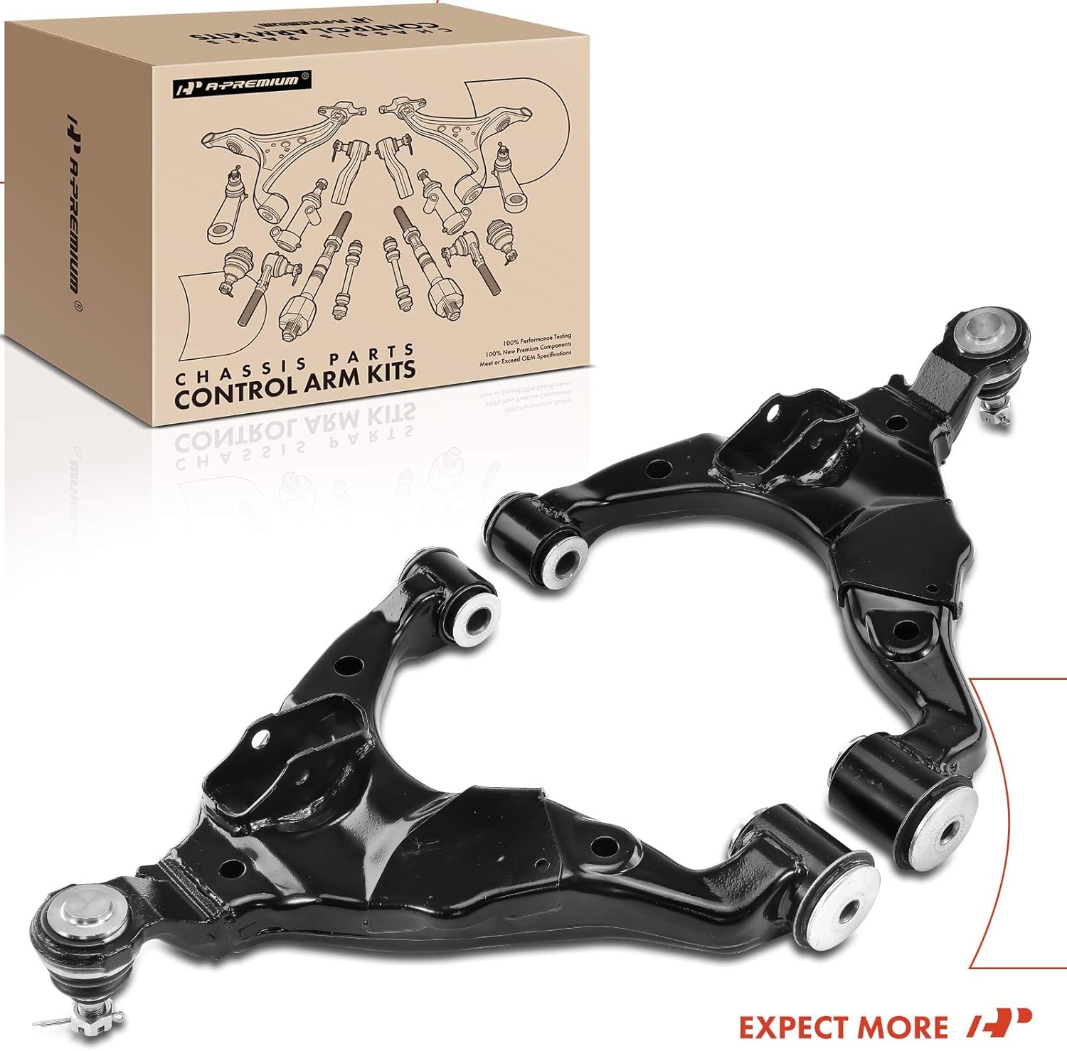 A-Premium 2 x Front Lower Control Arms, with Ball Joint & Bushing, Compatible with Toyota Tacoma 2005-2015, 4WD or RWD Models