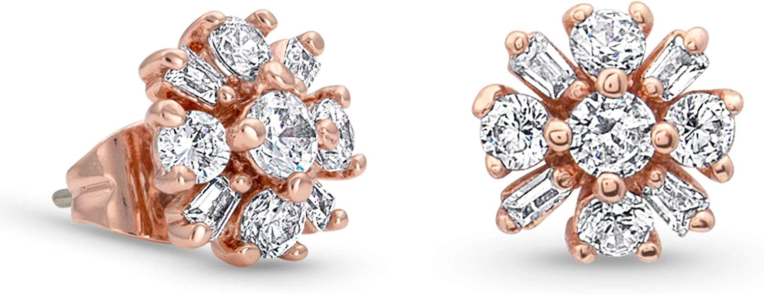 Montana Silversmiths Women's Simply Brilliant Rose Flower Earrings - ER3874RG One Size