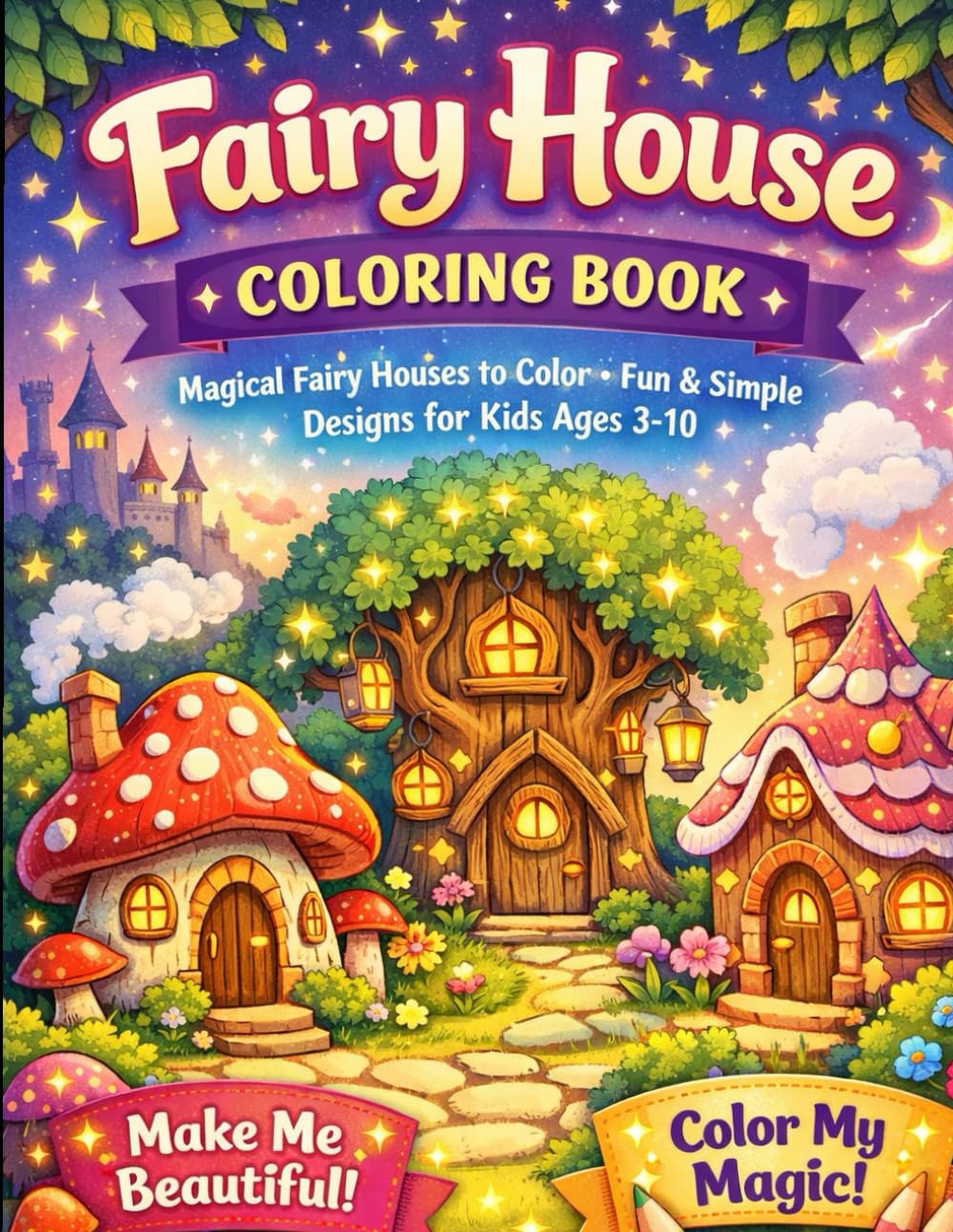 Fairy House Coloring Book for Kids