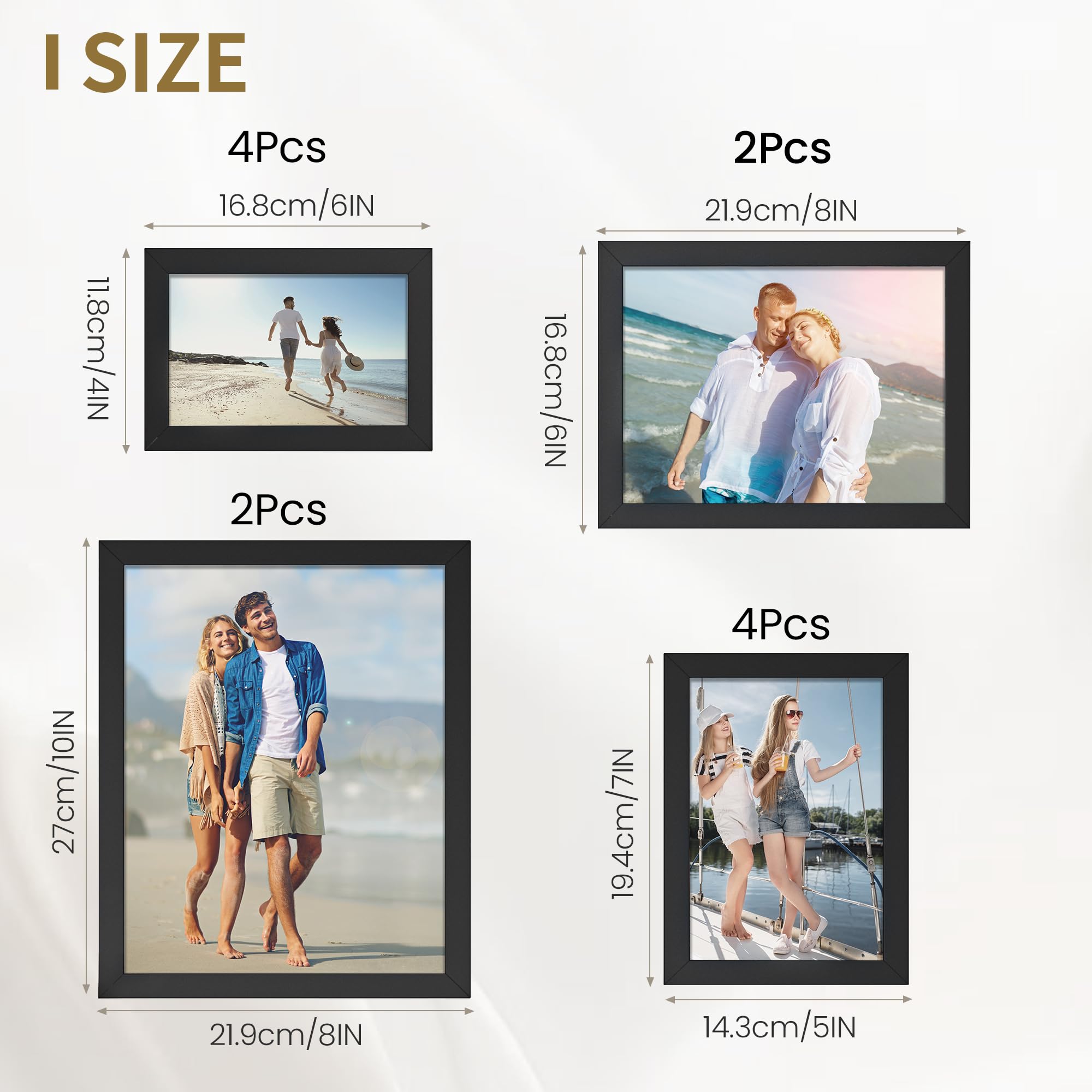 Feihorrm Black Picture Frames Set of 12, Photo Frames Multiple Pictures, Wall & Tabletop Collage Photo Frame - Image 2
