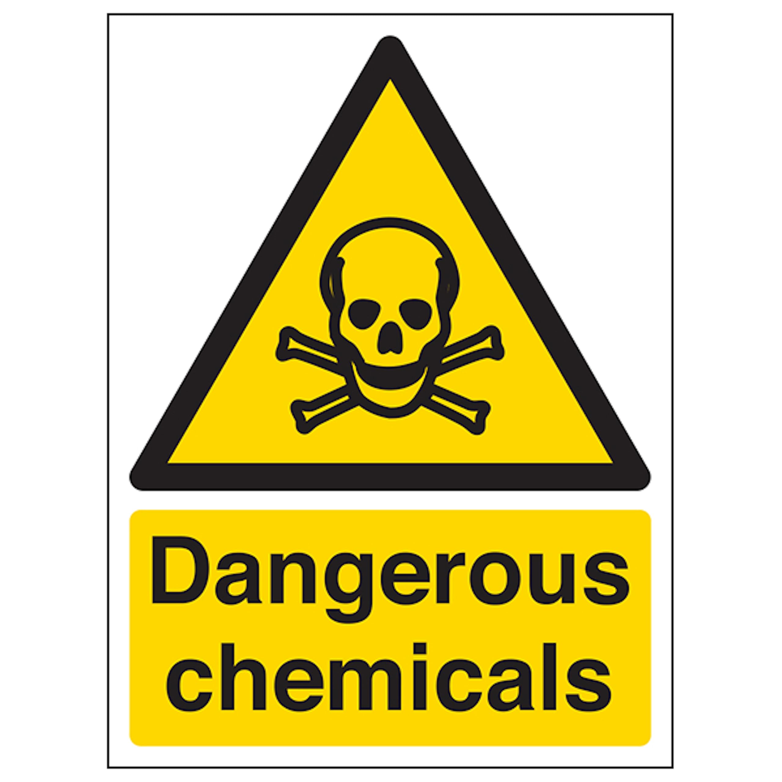 V Safety Dangerous Chemicals - Portrait 200 x 300mm - 2mm Rigid Plastic Safety Sign