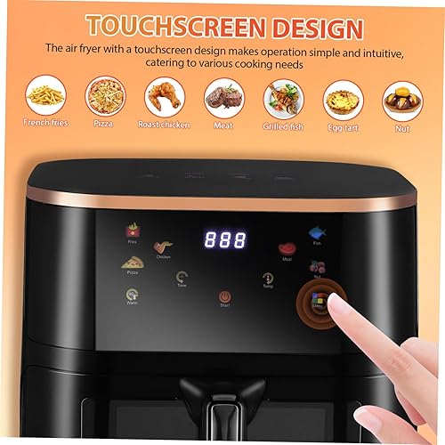 Miniatura 8 de Uonlytech Freidora de aire digital con pantalla táctil con calentamiento rápido y antiadherente apta para lavavajillas, cesta multiusos para comidas