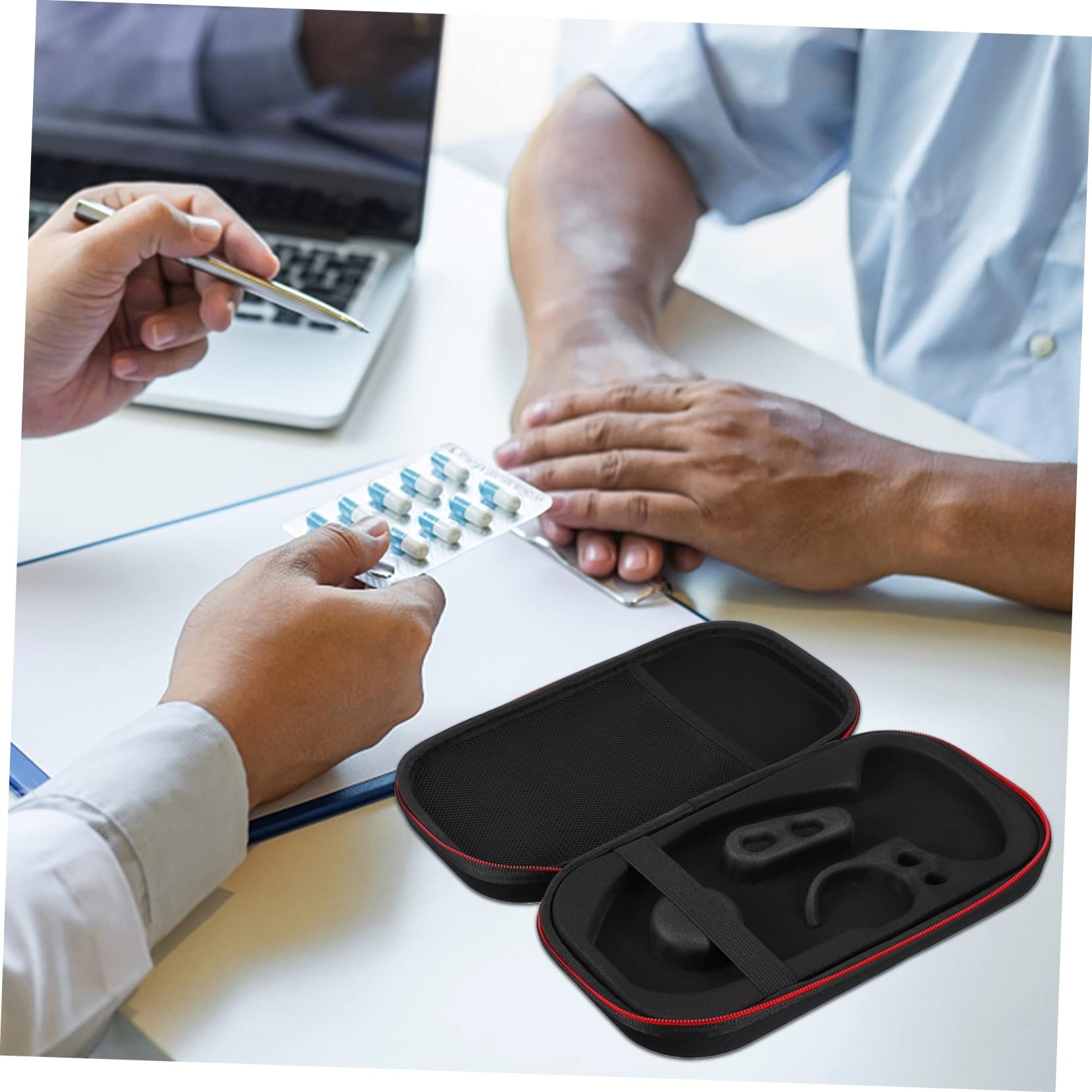 HOMOCONO Case Protective Pouch Black Cover for Doctors Students Nurses Eva Hard Shell Case Zipper and Hand Strap