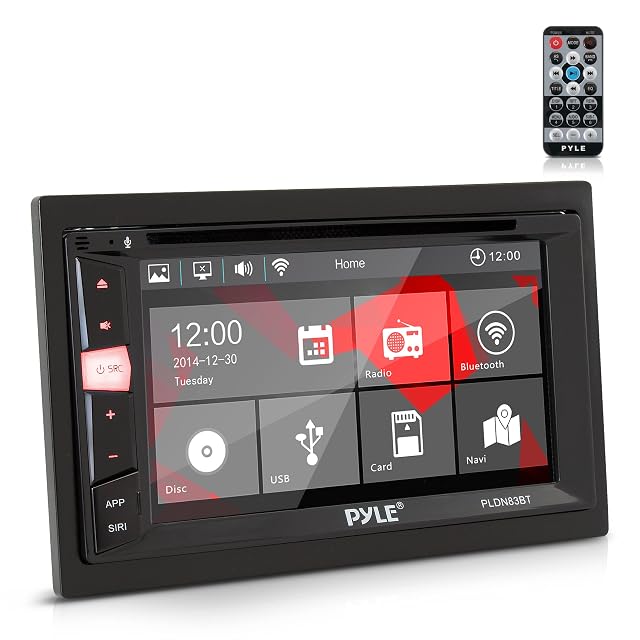 Pyle Double Din DVD Car Stereo Player Bluetooth in-Dash Car Stereo Touch Screen Receiver w USB SD MP3
