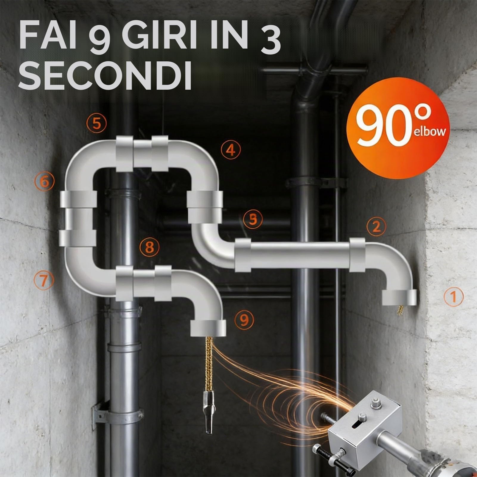 Luocute Estrattore Filo, Dispositivo Automatico per Infilare Cavi Elettrici con Adattatore per Trapano da 10 Mm per Cavi da 3-8 Mm in Edifici Pre-incorporamento Ristrutturazione di