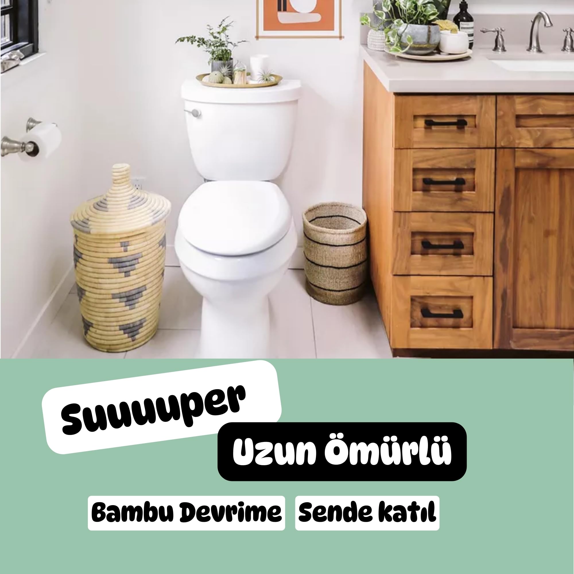 %100 Bambu "Extra Uzun Rulo" 16 Tuvalet Kağıdı FRUITY LOOP Doğal Beyaz