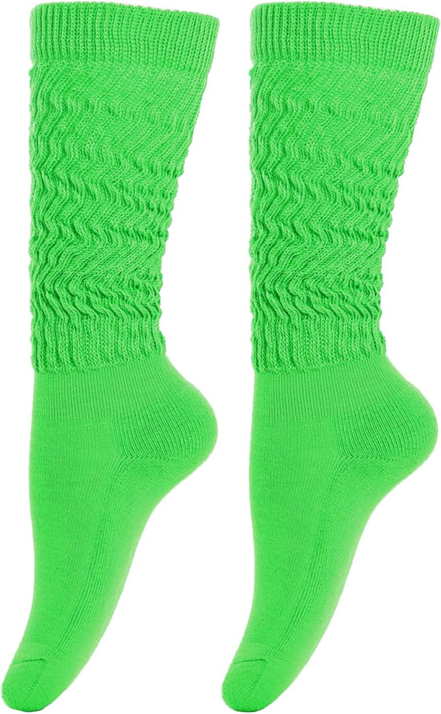 Gvhntk Slouch Socks Women 80s 90s Scrunch Socks Extra Long Slouchy Sock Knee High Sock