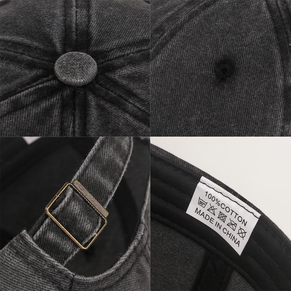 CynKen Baseball Cap All Seasons Adjustable Washed Plain 100% Cotton Dad Hat for Men Women - Image 3