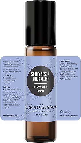 Miniatura 9 de Edens Garden Mezcla roll-on de aceite esencial para alivio de nariz y sinusitis, 100% puro, grado premium, natural, terapéutico, aromaterapia,