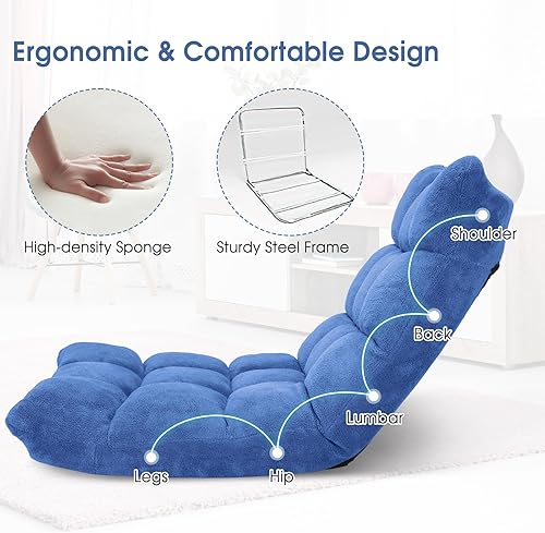 Miniatura 90 de Giantex - Sofá plegable que se convierte en cama, para videojuegos, descansar, sentarse, ajustable, reclinable Púrpura,Rosado,Negro