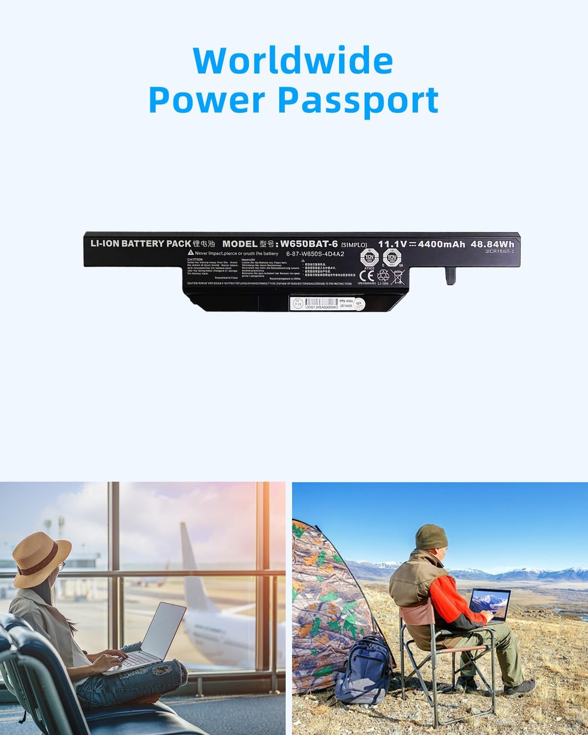 62.16Wh W650BAT-6 Battery for Clevo W650S W650SB W650SH W650SZ W651SC W655SF W655SJ W670SR Hasee K610C K650D K570N K710C K590C K750D W670SJQ W665SZ High Performance