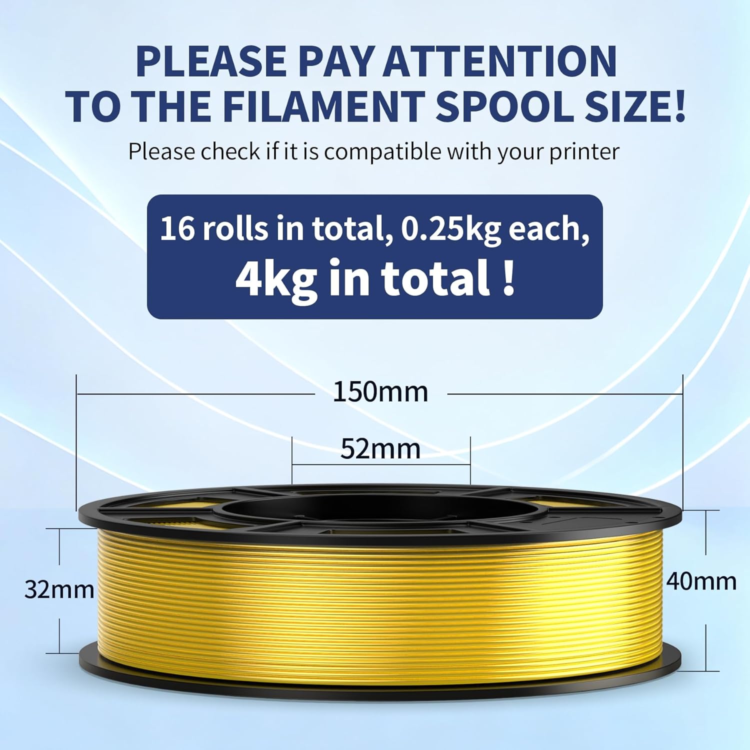 16 Color Bundle Elite PLA+ 3D Printer Filament, Multicolor PLA+ Filament 1.75mm, Individually Vacuum Packed, 0.25kg per Spool, 16 Pack, Total 4kg