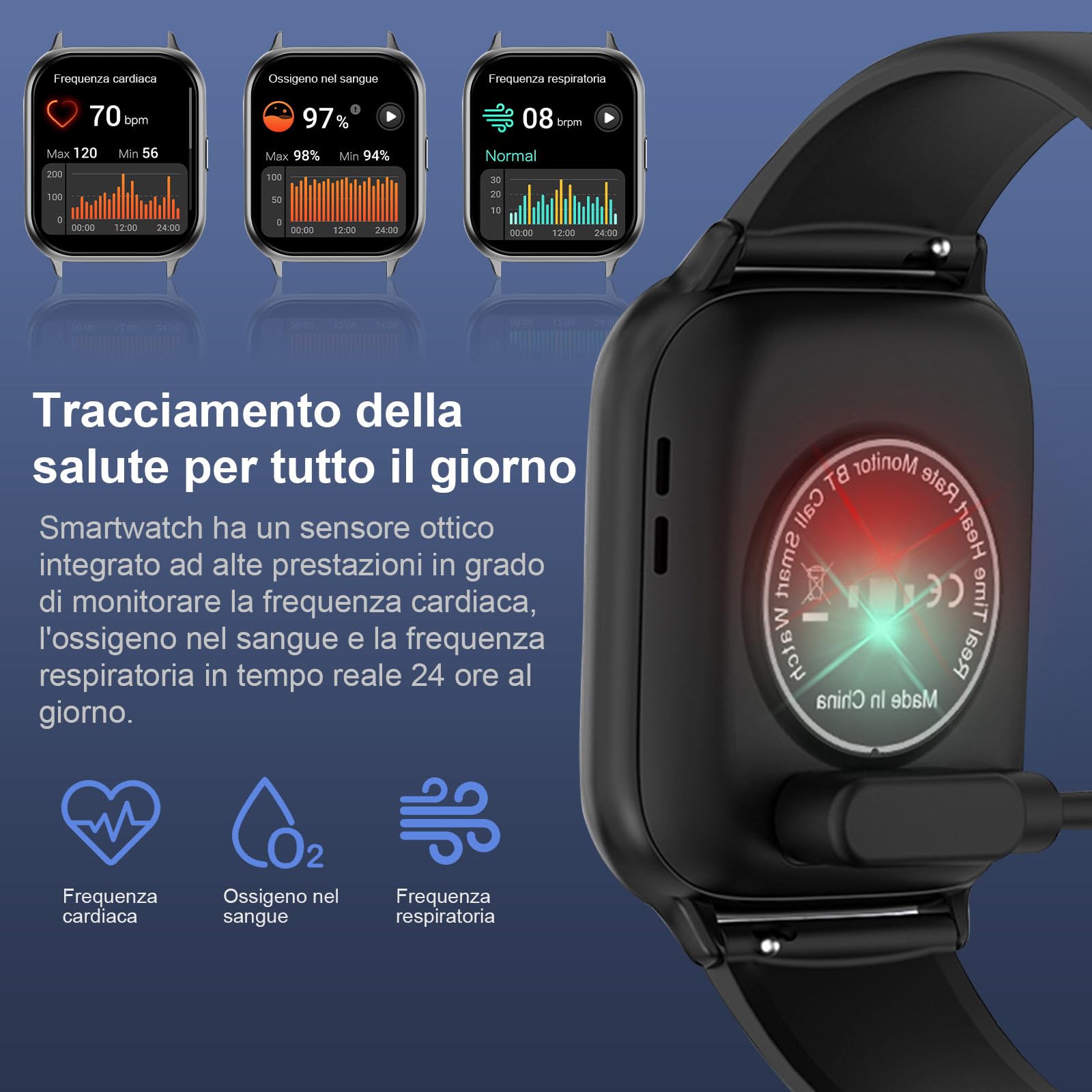 Smartwatch Uomo Donna con Effettua o Risposta Chiamate,1.85" smartwatch che risponde ai messaggi, Impermeabile IP68, Smart Watch con Monitoraggio del SpO2/Sonno/Contapassi per IOS/Android (Nero A)
