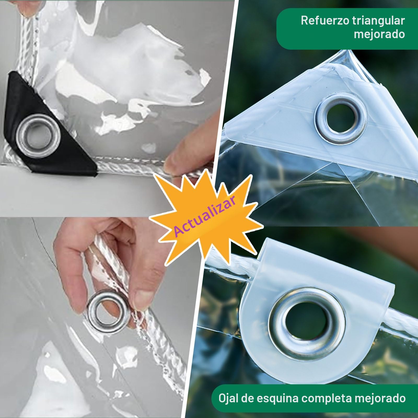 GKXLH Lonas Impermeables Exterior - Lona de PVC Resistente Mejorada, Engrosar 400 g/m² A Prueba de Viento Lona Impermeable Exterior, Resistente a Las heladas Lona Transparente para jardín (2x3m)