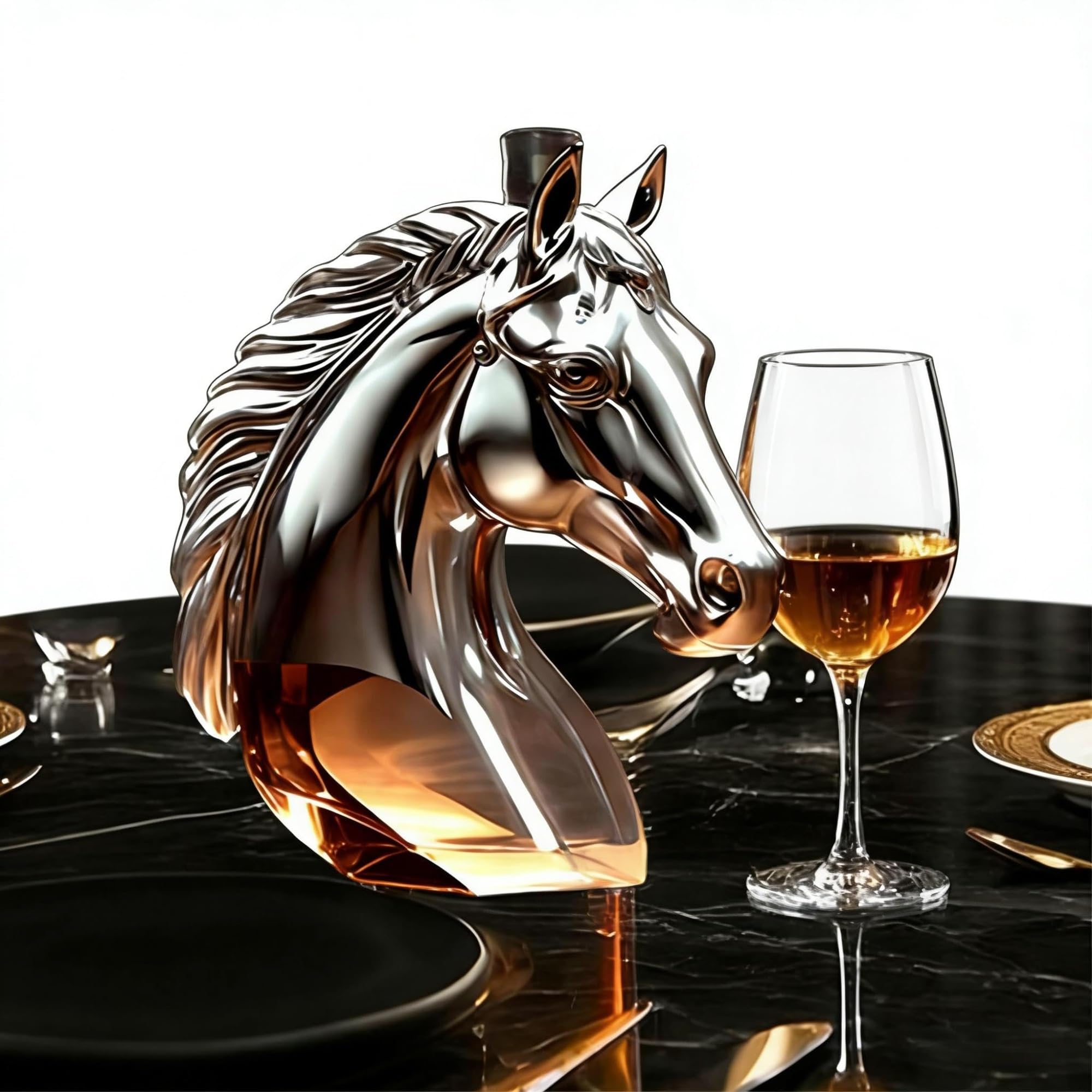 Bouteille de whisky design de cheval pour soirée dégustation et apéritif