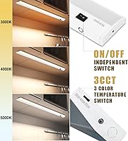 Vista 3 de Ansen Iluminación LED empotrada bajo gabinete, 18 pulgadas 15W luz LED para cocina/closet, 998.4lm, CRI>92, R9>90, regulable, 3 temperaturas