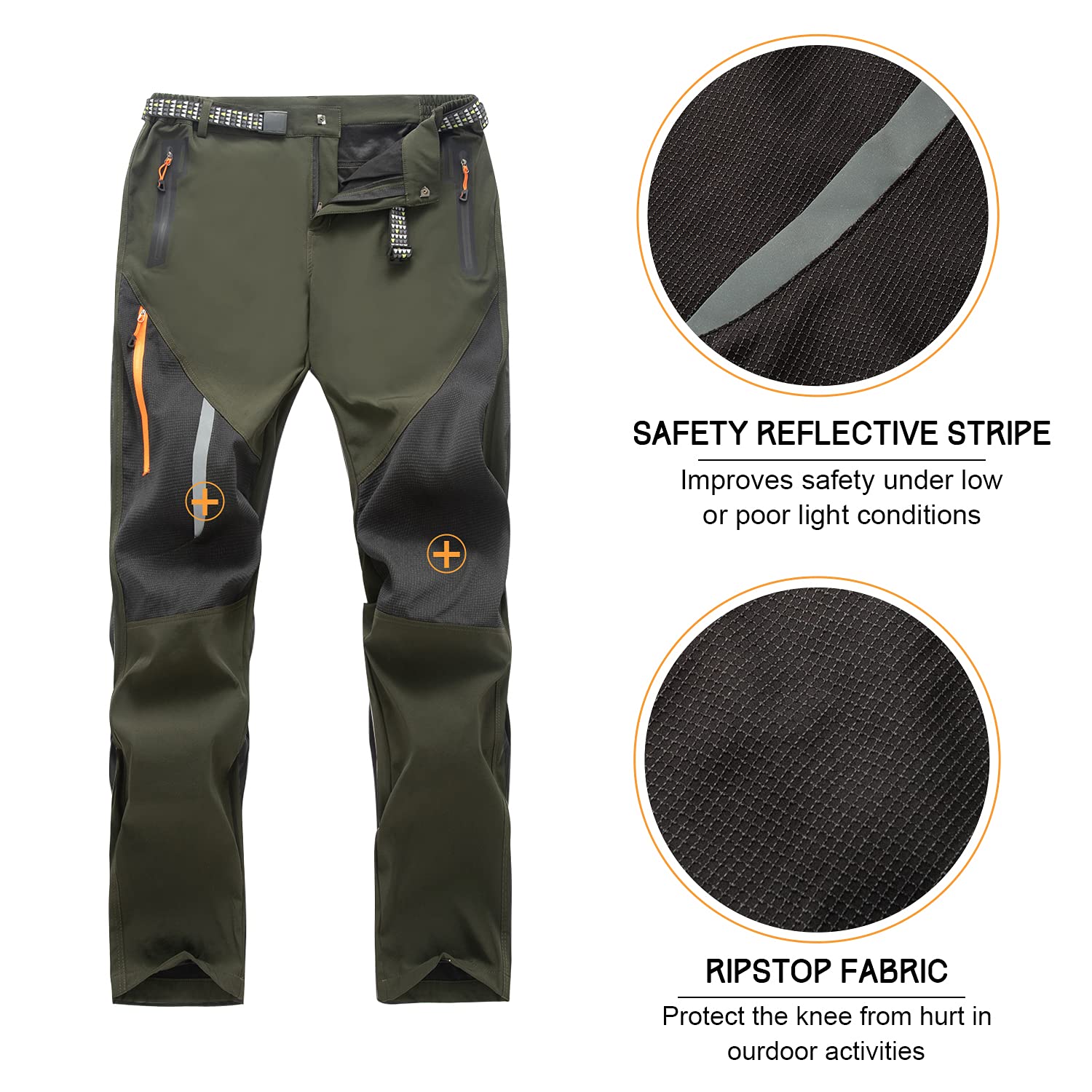 Pantalones para Caminar Transpirables al Aire Libre para Hombre Pantalones tácticos Ligeros a Prueba de Viento Pantalones de Senderismo de Cintura