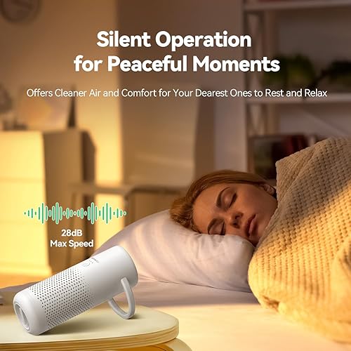 Miniatura 5 de Purificador de aire para automóvil, purificador de aire portátil inalámbrico para automóvil, oficina, habitación pequeña con filtro HEPA verdadero,