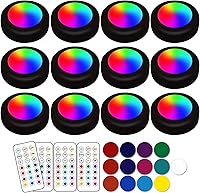 Vista 1 de Luces LED de disco de 13 colores con control remoto Iluminación inalámbrica con batería adhesiva debajo del gabinete Luces regulables que