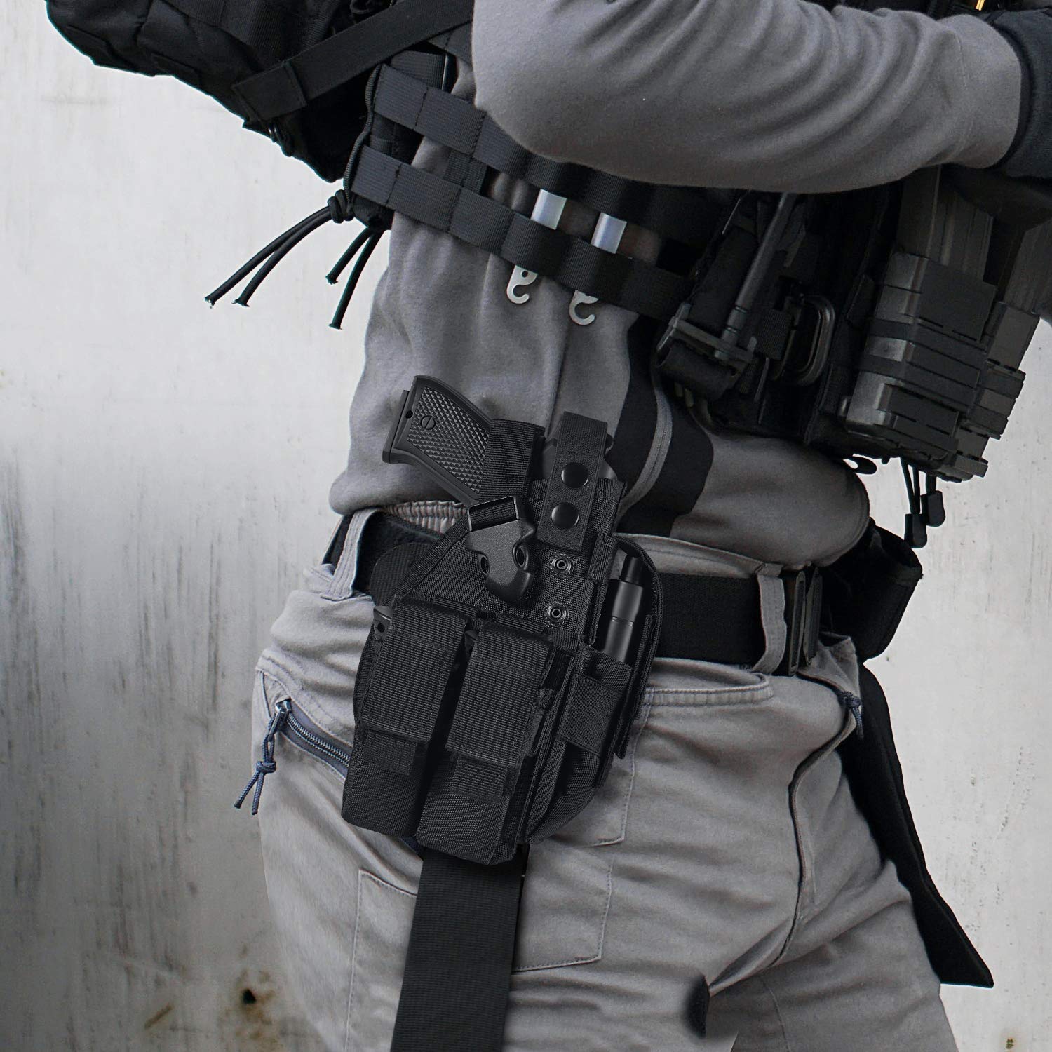 LarKoo Pistol Pouch Holster for 9mm 1911 Glock Universal Adjustable