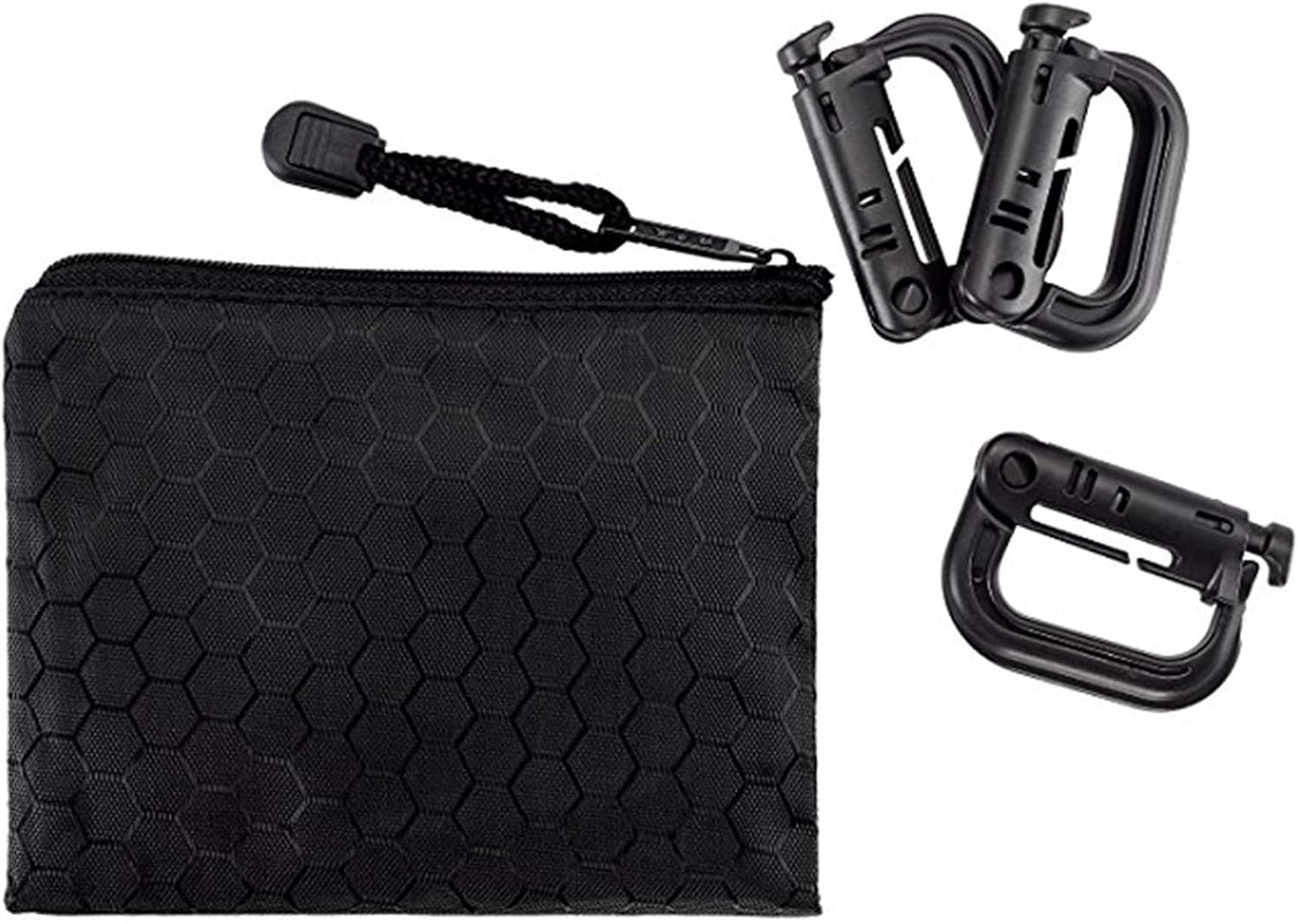 BOOSTEADY 10 Pack Multipurpose D-Ring Grimlock Locking for Molle Webbing with Zippered Pouch : Sports & Outdoors