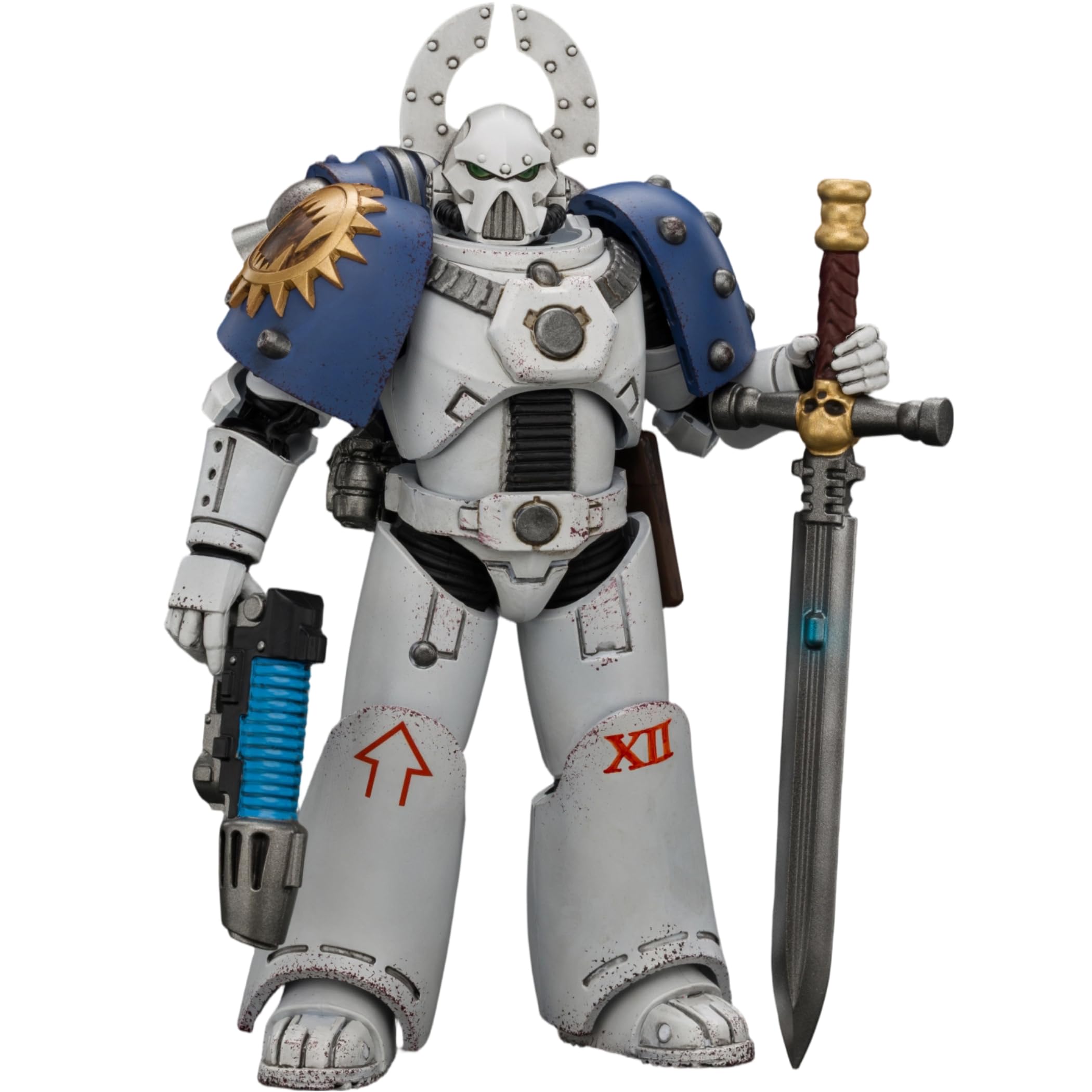 JOYTOY Warhammer 40K 1/18 Action Figures World Eaters MKVI Tactical Sergeant with Plasma Pistol and Power Sword 4.80Inch Artifacts Display Base,Desktop Decoration and Gift